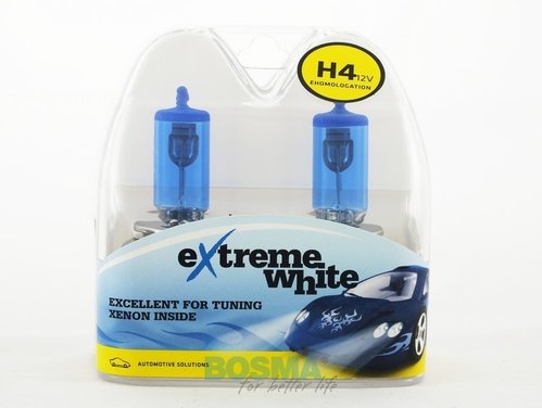 PACK H4 EXTREME WHITE 60/55W P43t 12V - 2 AMPOULES